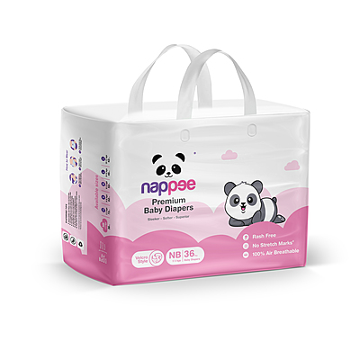 Nappee - Premium - Newborn - Tape/ Velcro - 36pcs (Upto 5kg)