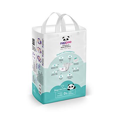 Nappee Premium - Small (Tape/ Velcro) 4to 8kg- 62pc Nappee Premium - Small (Tape/ Velcro) 4to 8kg- 62pc