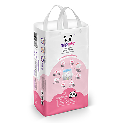 Nappee - Premium Baby Diaper - Medium - 56 Pcs (Pant type /Pull-ups Type) Nappee - Premium Baby Diaper - Medium - 56 Pcs (Pant type /Pull-ups Type)
