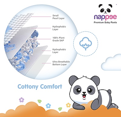 Nappee Premium - Small (Tape/ Velcro) 4to 8kg- 62pc Nappee Premium - Small (Tape/ Velcro) 4to 8kg- 62pc