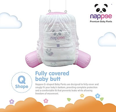 Nappee - Premium Baby Diaper - Medium - 56 Pcs (Pant type /Pull-ups Type) Nappee - Premium Baby Diaper - Medium - 56 Pcs (Pant type /Pull-ups Type)