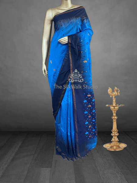 Veeksha - The Cotton Saree with Ikkat Border SWS113 Veeksha - The Cotton Saree with Ikkat Border SWS113
