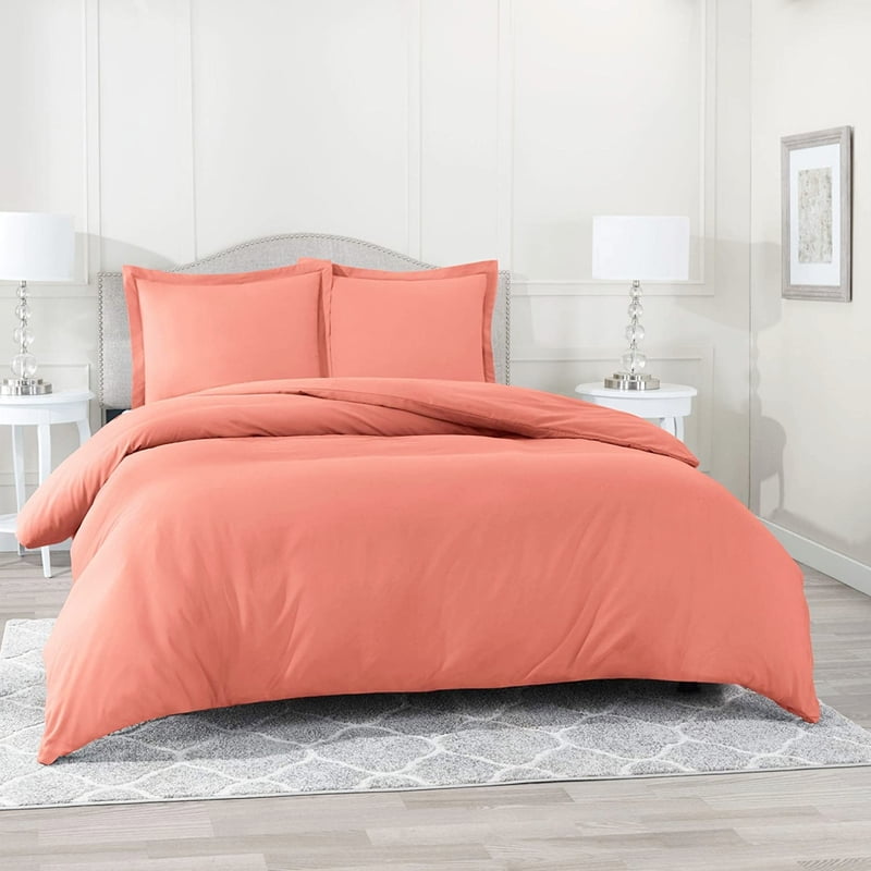 Duvet / Comforter Cover Microfiber 300 TC Plain Ultra soft - Peach