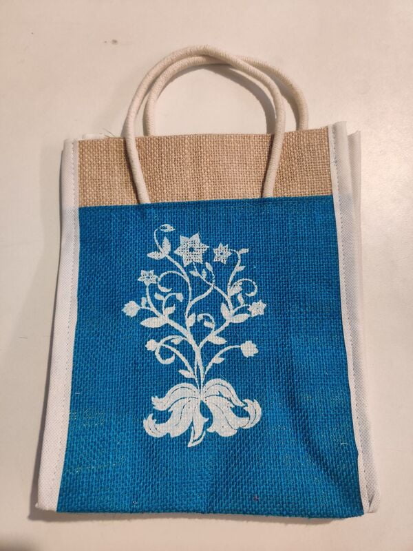 Jute bags floral square