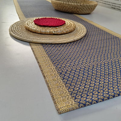Madur Blue Honey Comb Runner