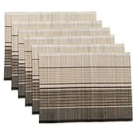 Madur Natural & Black Graded Table Mat (Set of 6) Madur Natural & Black Graded Table Mat (Set of 6)