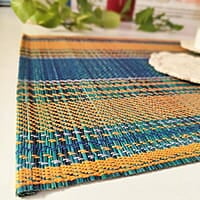 Madur Blue Base & Yellow Table Mat (Set of 6) Madur Blue Base & Yellow Table Mat (Set of 6)