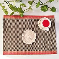 Madur Black Honey Comb Table Mat (Set of 6) Madur Black Honey Comb Table Mat (Set of 6)