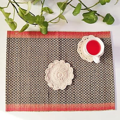 Madur Black Honey Comb Table Mat (Set of 6)