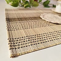 Madur Natural & Black Twill Centre Stripe Table Mat (Set of 6) Madur Natural & Black Twill Centre Stripe Table Mat (Set of 6)
