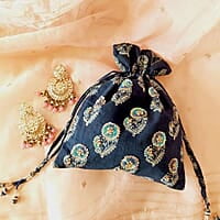 Zardozi Block Printed Potli Bag