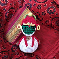 Crochet Kathakali Miniature Doll Crochet Kathakali Miniature Doll