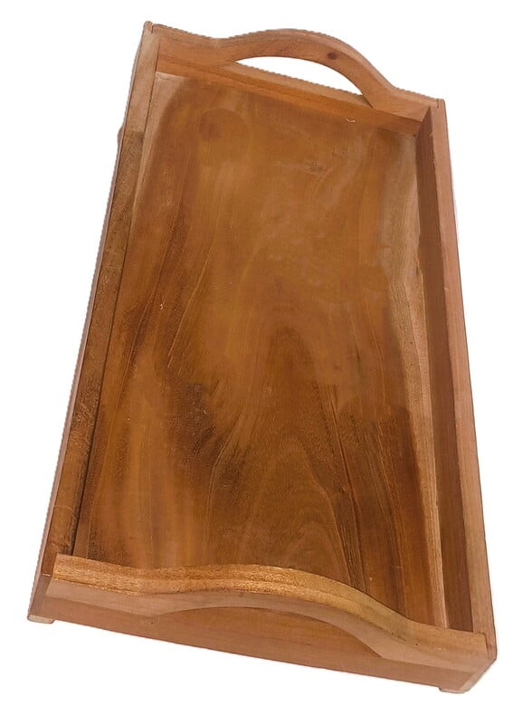 Wooden Natural tray with handle for serving snacks, breakfast, tea, coffee and toast || Home and Kitchen || 15 inches * 9 inches