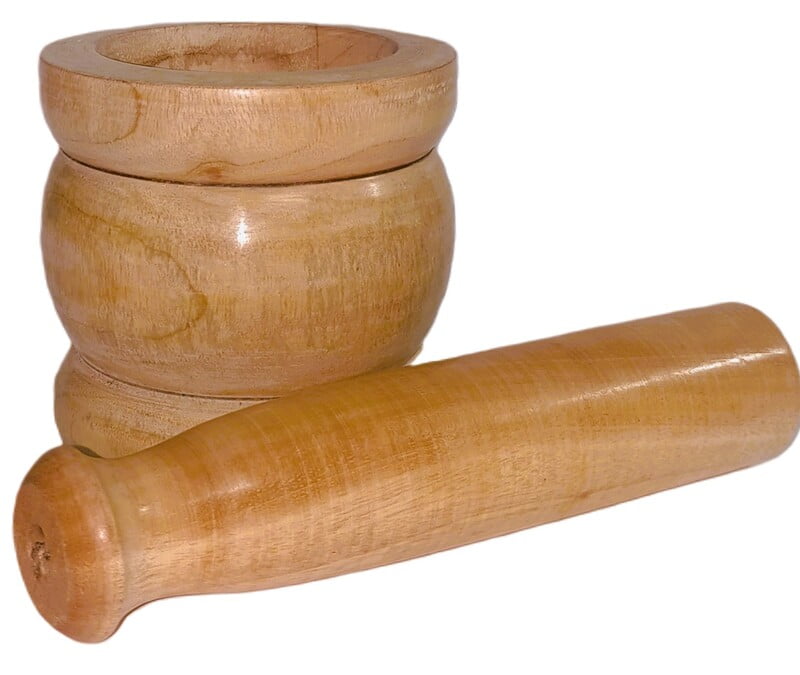 Wooden Natural Okhali and musal for spice mixing || crushing ginger garlic || kitchen Khalbatta || 4.5 inches * 4 inches