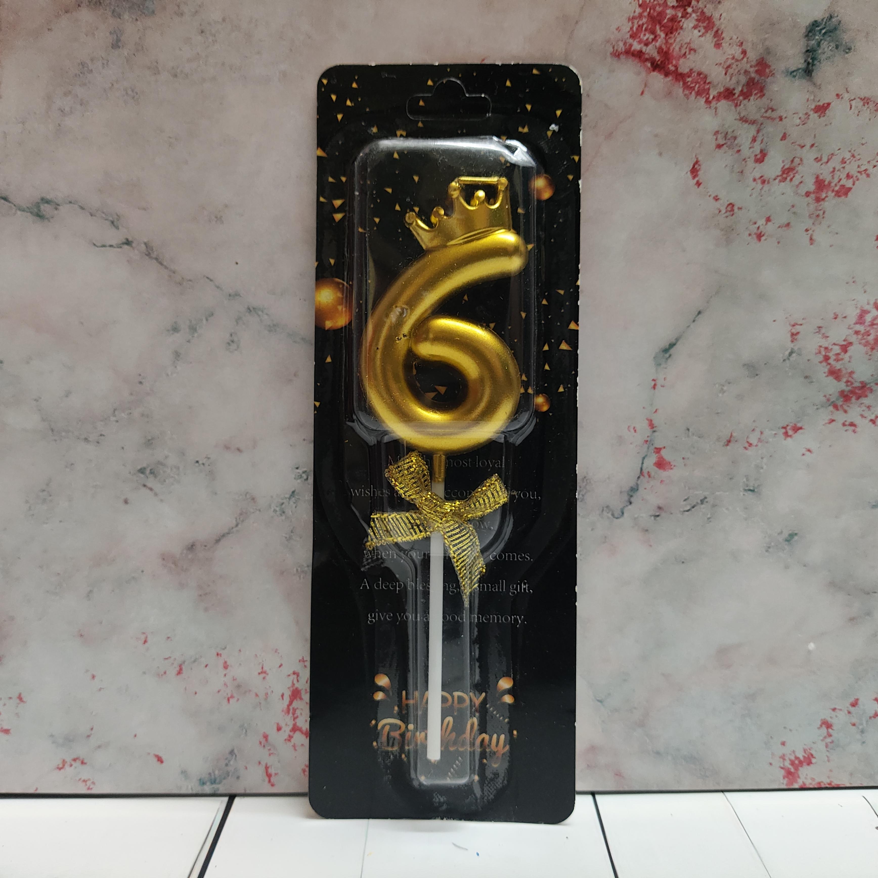 Number 6 Crown Party Candle Number 6 Crown Party Candle