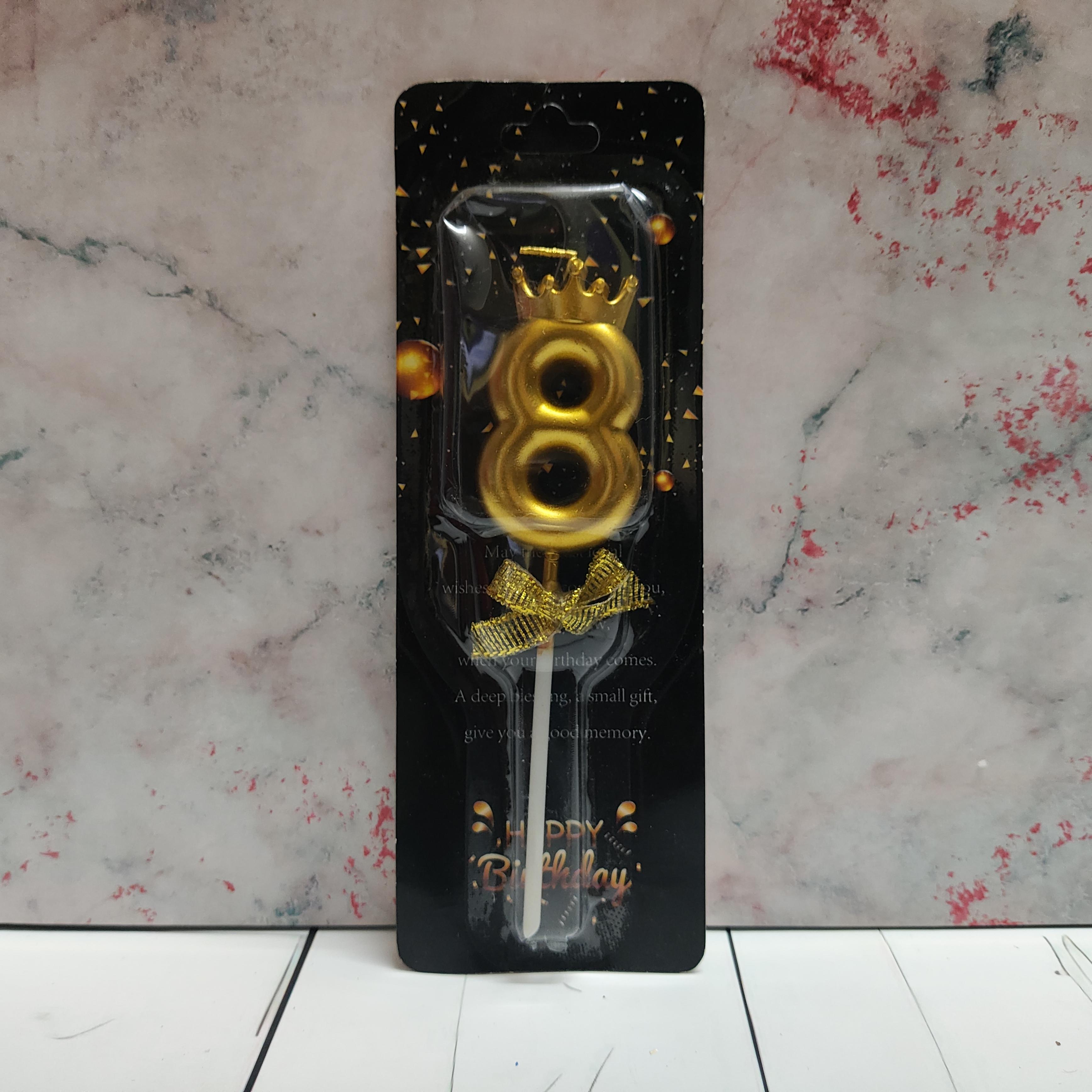 Number 8 Crown Party Candle Number 8 Crown Party Candle
