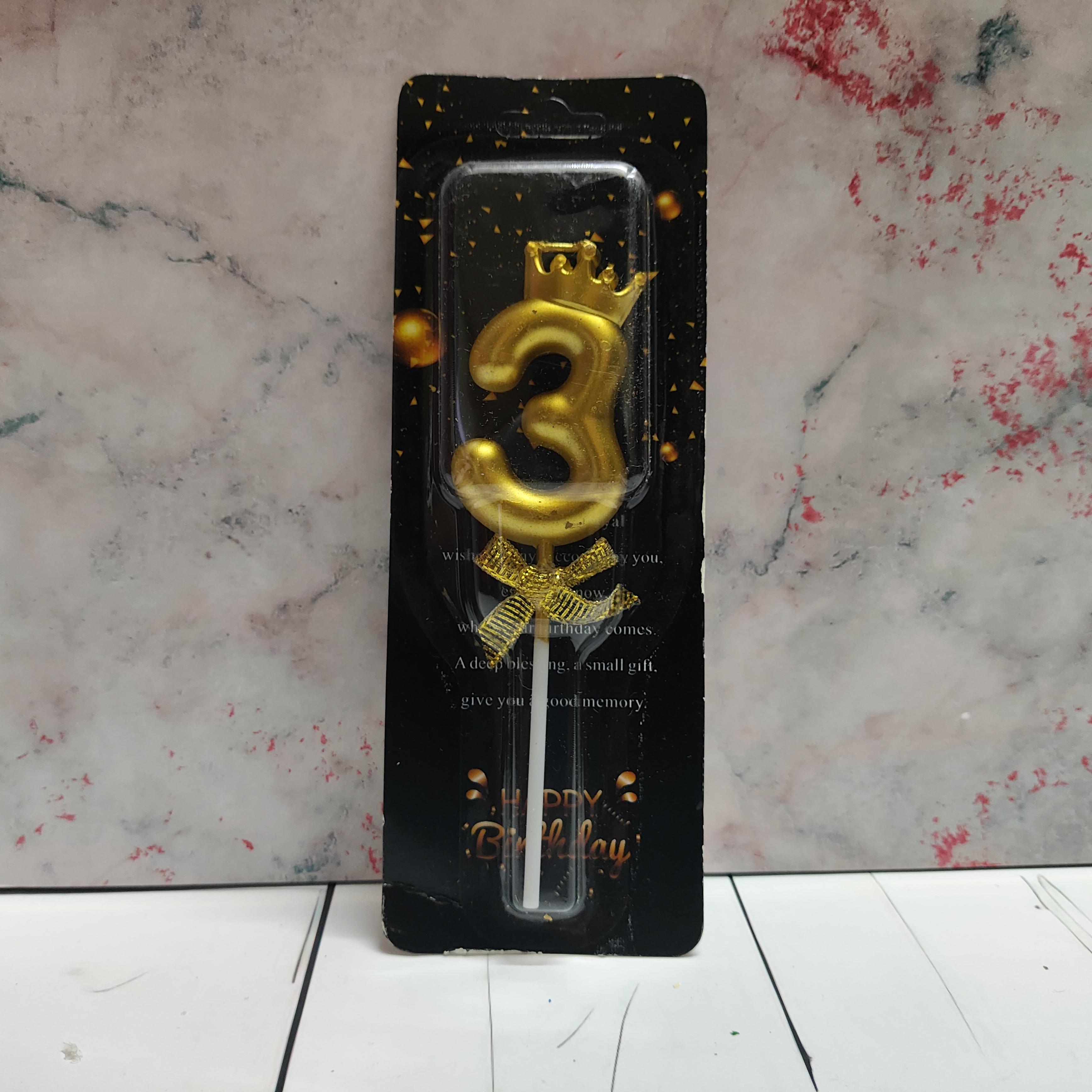Number 3 Crown Party Candle Number 3 Crown Party Candle