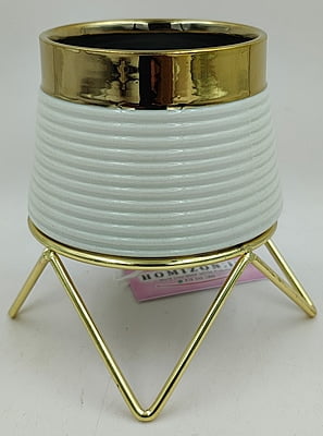 Pot With Stand Green White Pot With Stand Green White
