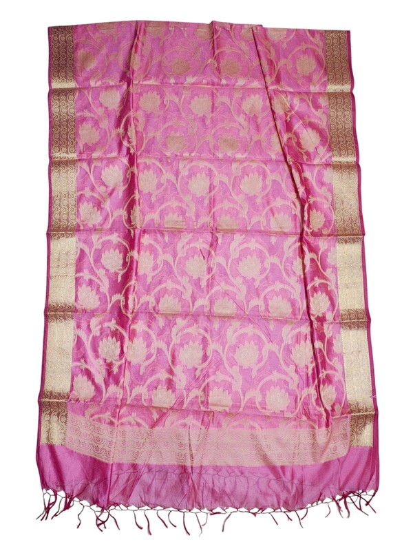 Light Pink Banarasi Silk Dupatta for Women