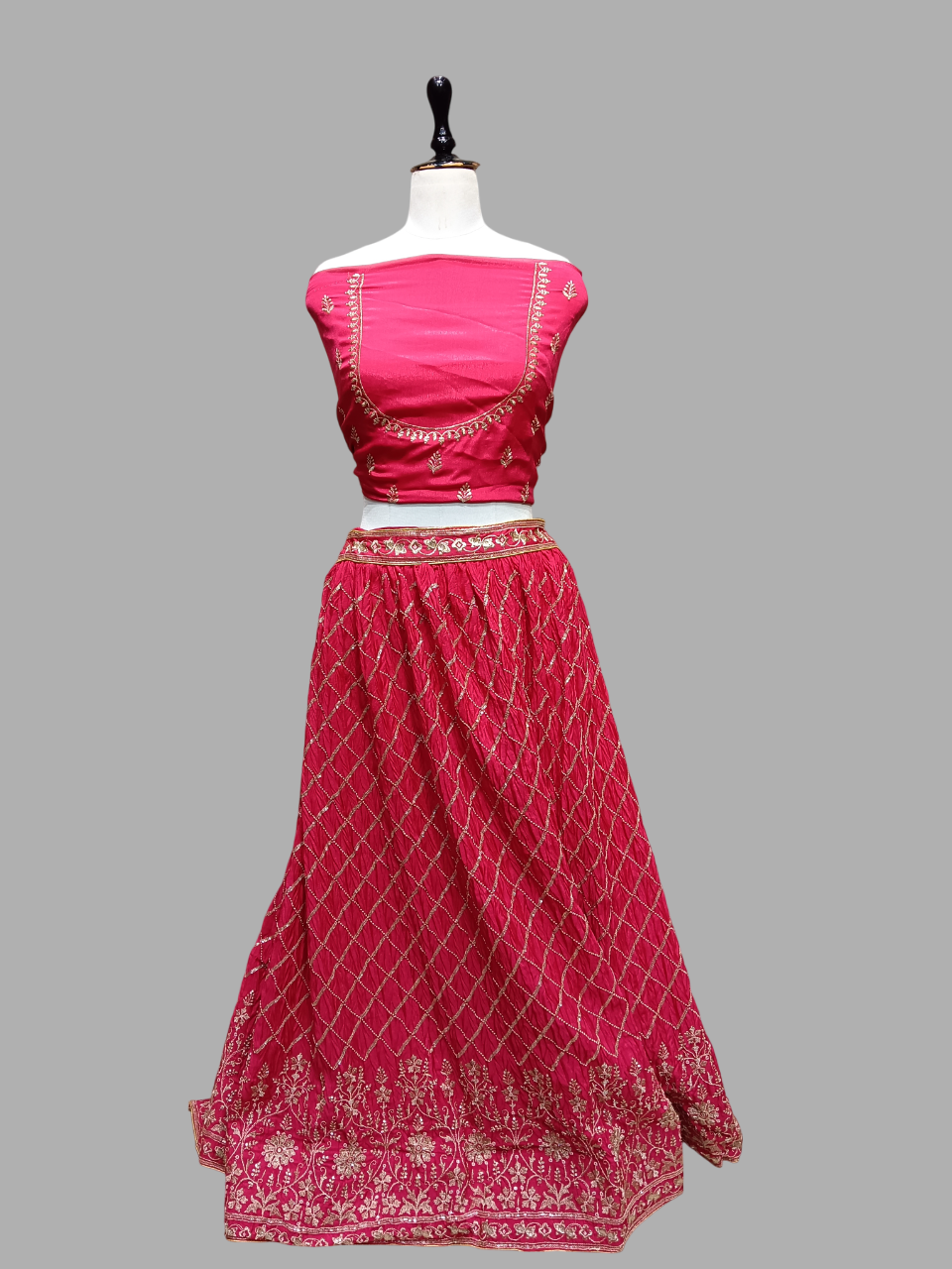 Pink & Light Pink Embroidered Bridal Lehenga Choli Set D310