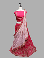 Pink & Light Pink Embroidered Bridal Lehenga Choli Set D310