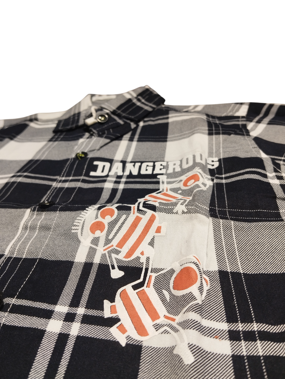 Boys Navy Blue & White Checkered Shirt D.16/8 B.5188 Boys Navy Blue & White Checkered Shirt D.16/8 B.5188