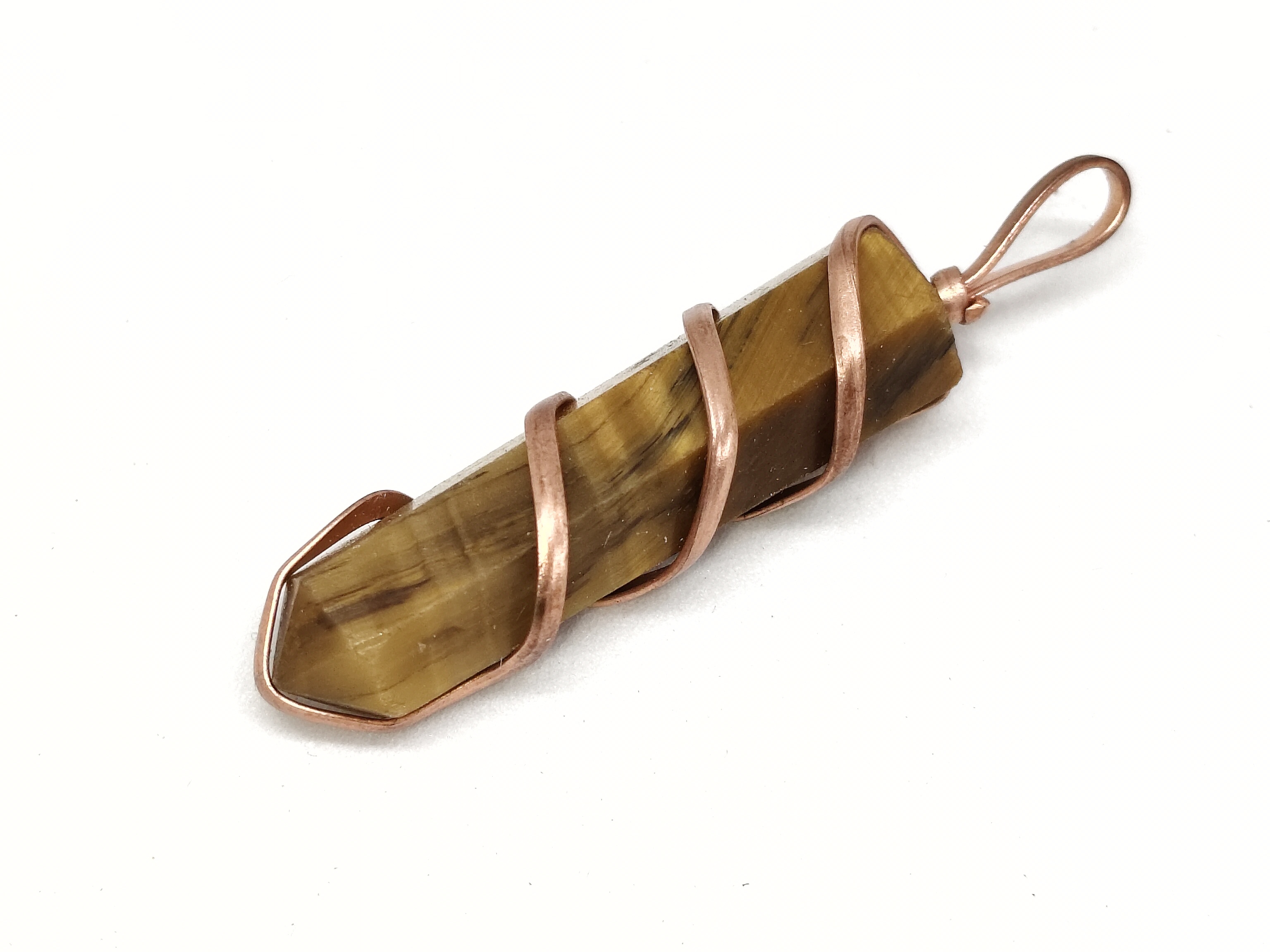 Tiger Eye Pencil Pendant | Natural Stone for Confidence, Protection & Solar Plexus Chakra Balance Tiger Eye Pencil Pendant | Natural Stone for Confidence, Protection & Solar Plexus Chakra Balance