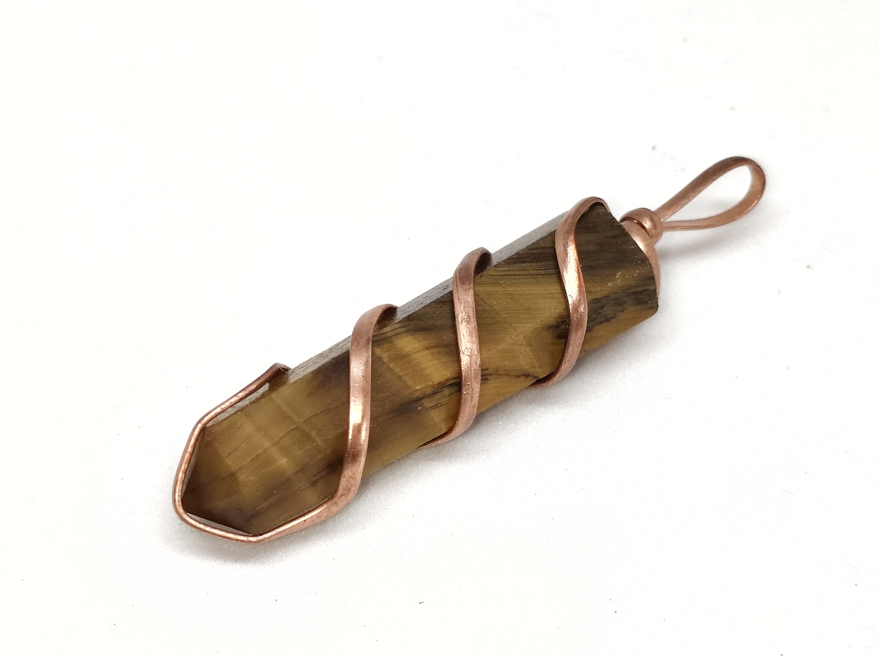 Tiger Eye Pencil Pendant | Natural Stone for Confidence, Protection & Solar Plexus Chakra Balance Tiger Eye Pencil Pendant | Natural Stone for Confidence, Protection & Solar Plexus Chakra Balance