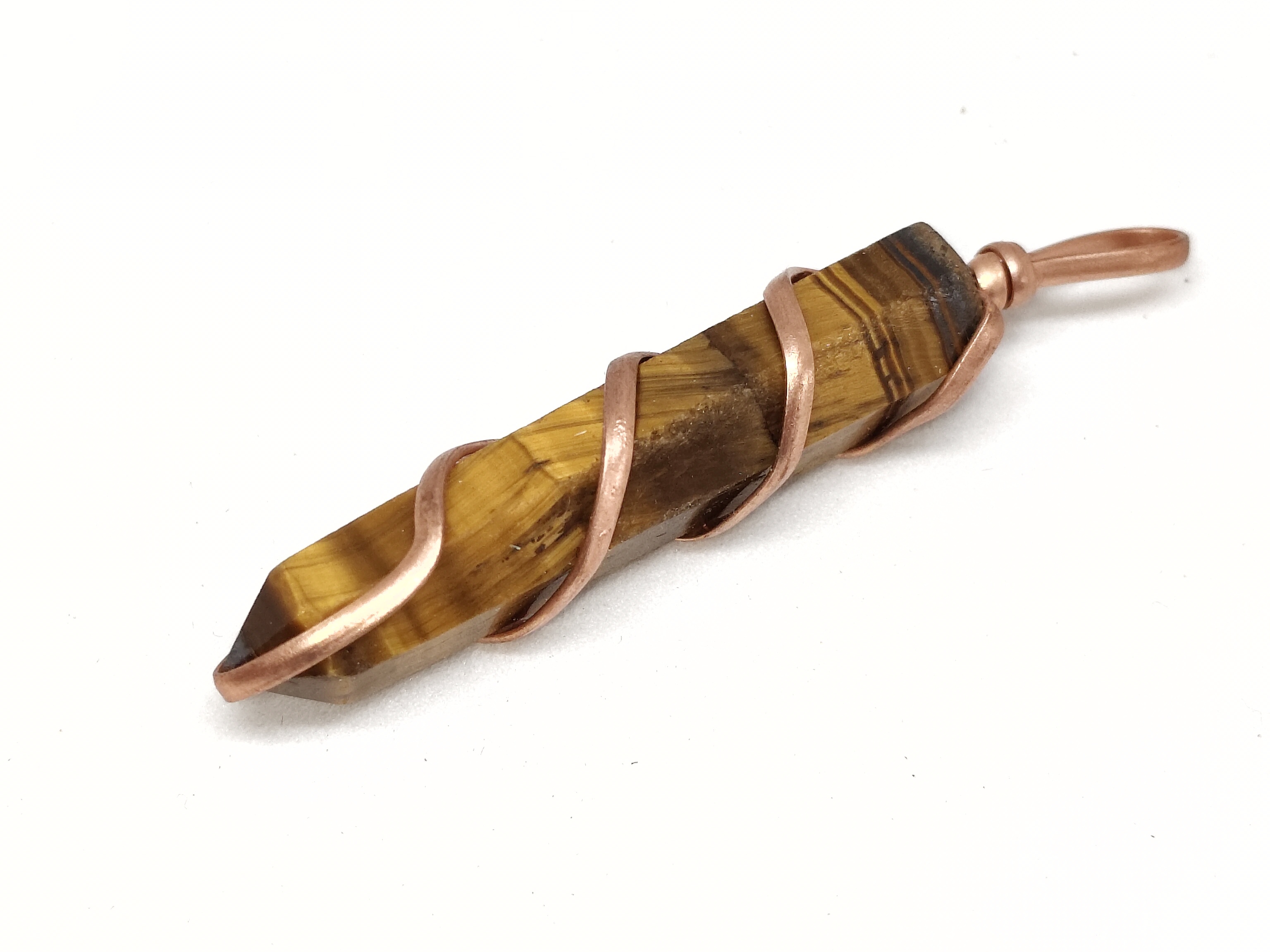 Tiger Eye Pencil Pendant | Natural Stone for Confidence, Protection & Solar Plexus Chakra Balance Tiger Eye Pencil Pendant | Natural Stone for Confidence, Protection & Solar Plexus Chakra Balance