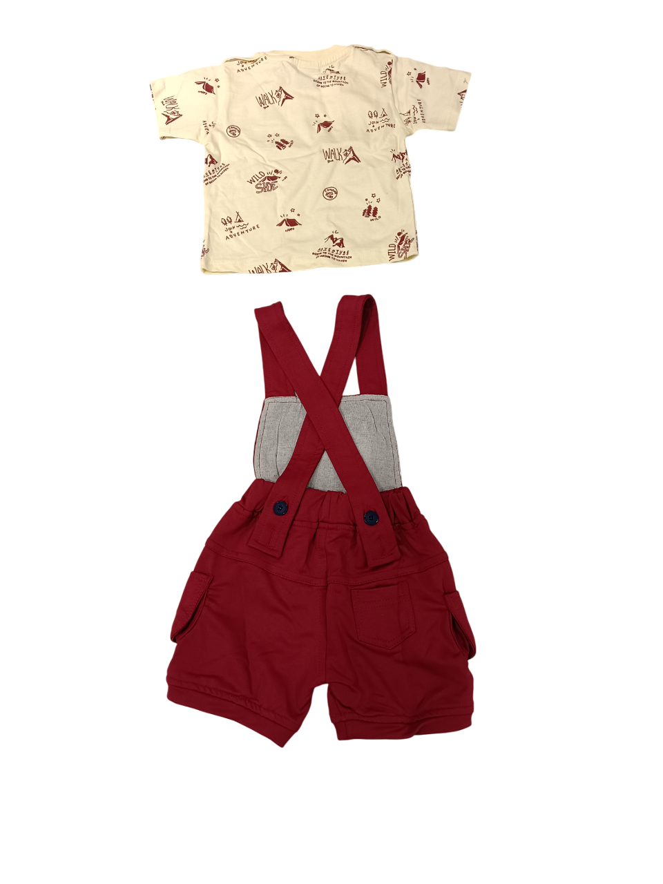 Kids' Adventure-Themed Overall Shorts Set D.40.1638 B.1451 Kids' Adventure-Themed Overall Shorts Set D.40.1638 B.1451
