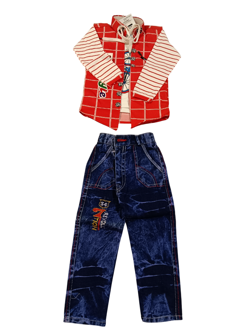 red blazer-style top with a white inner shirt D.5/6 B.5274 red blazer-style top with a white inner shirt D.5/6 B.5274