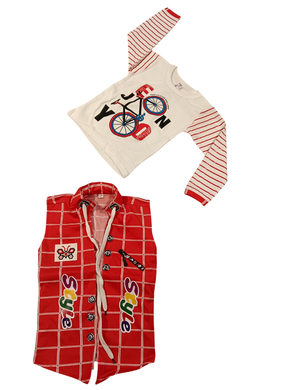red blazer-style top with a white inner shirt D.5/6 B.5274 red blazer-style top with a white inner shirt D.5/6 B.5274