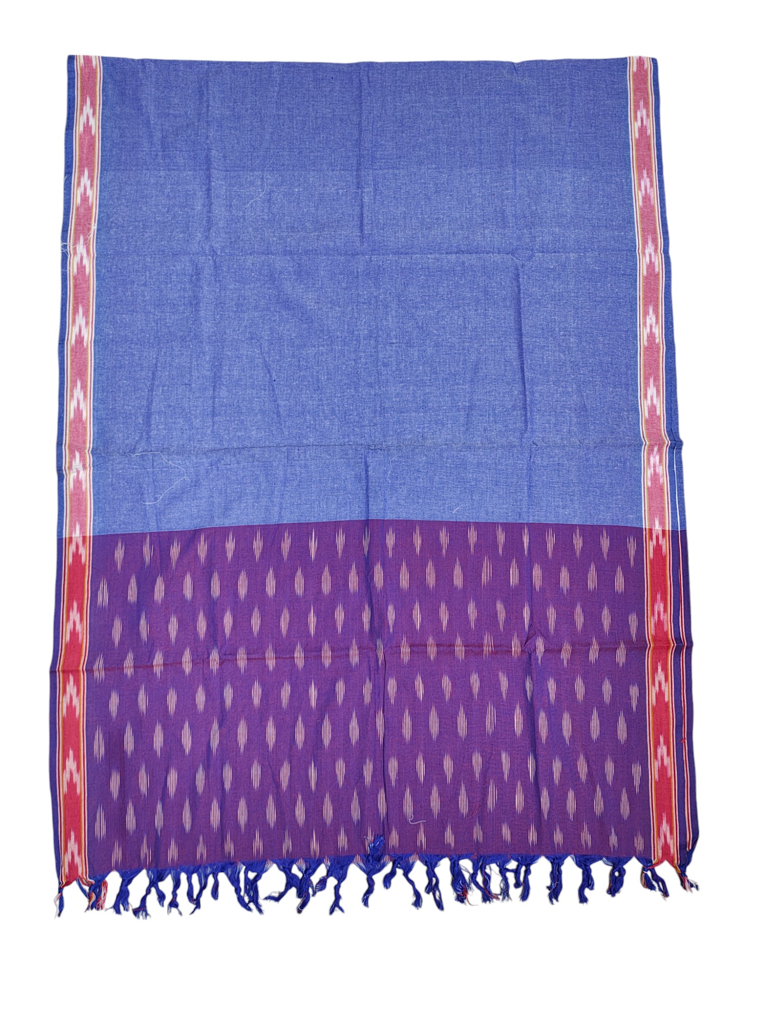 Purple Pure Cotton Ikkat Unstitched Salwar Suit Set with Dupatta