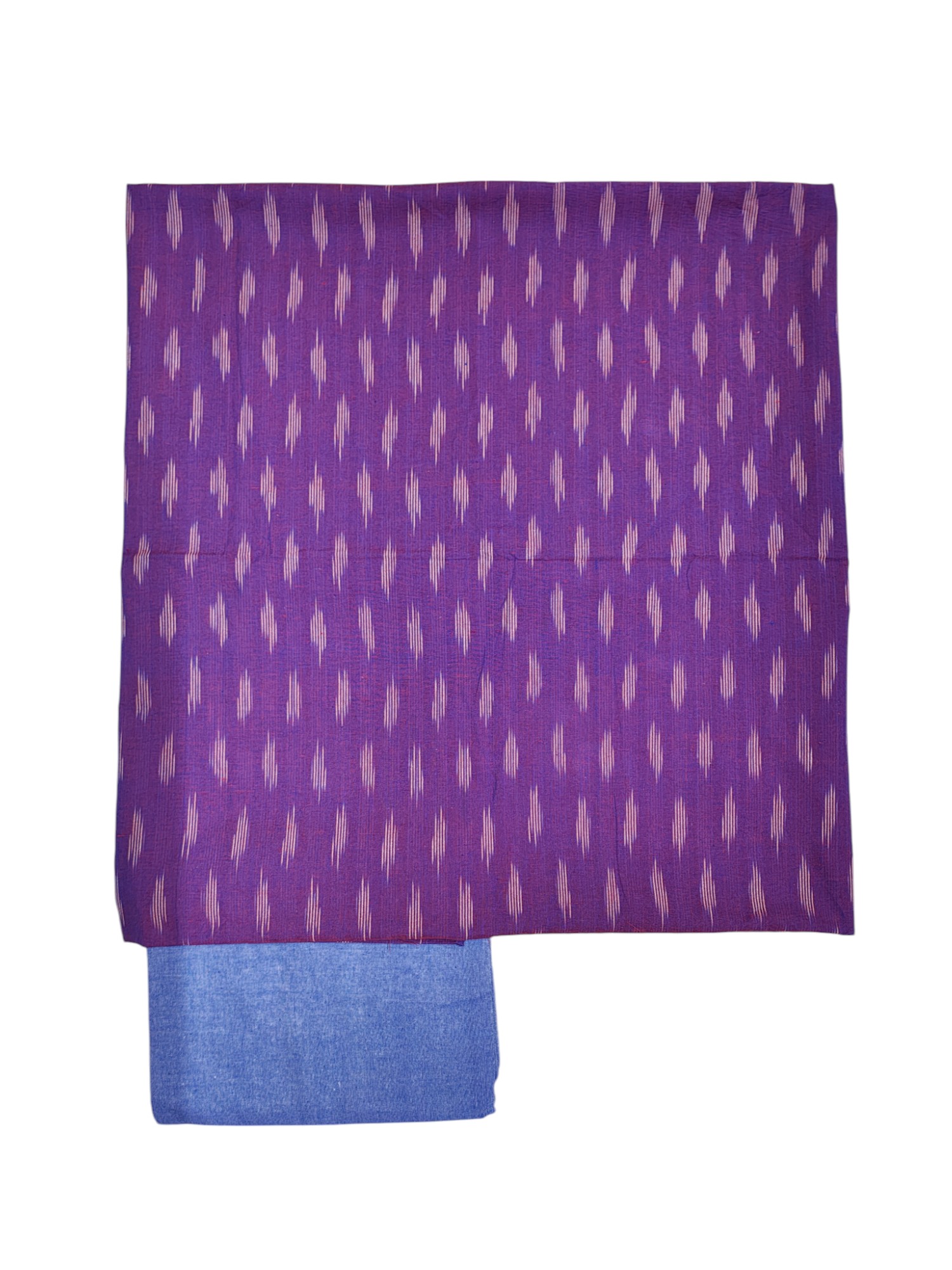 Purple Pure Cotton Ikkat Unstitched Salwar Suit Set with Dupatta