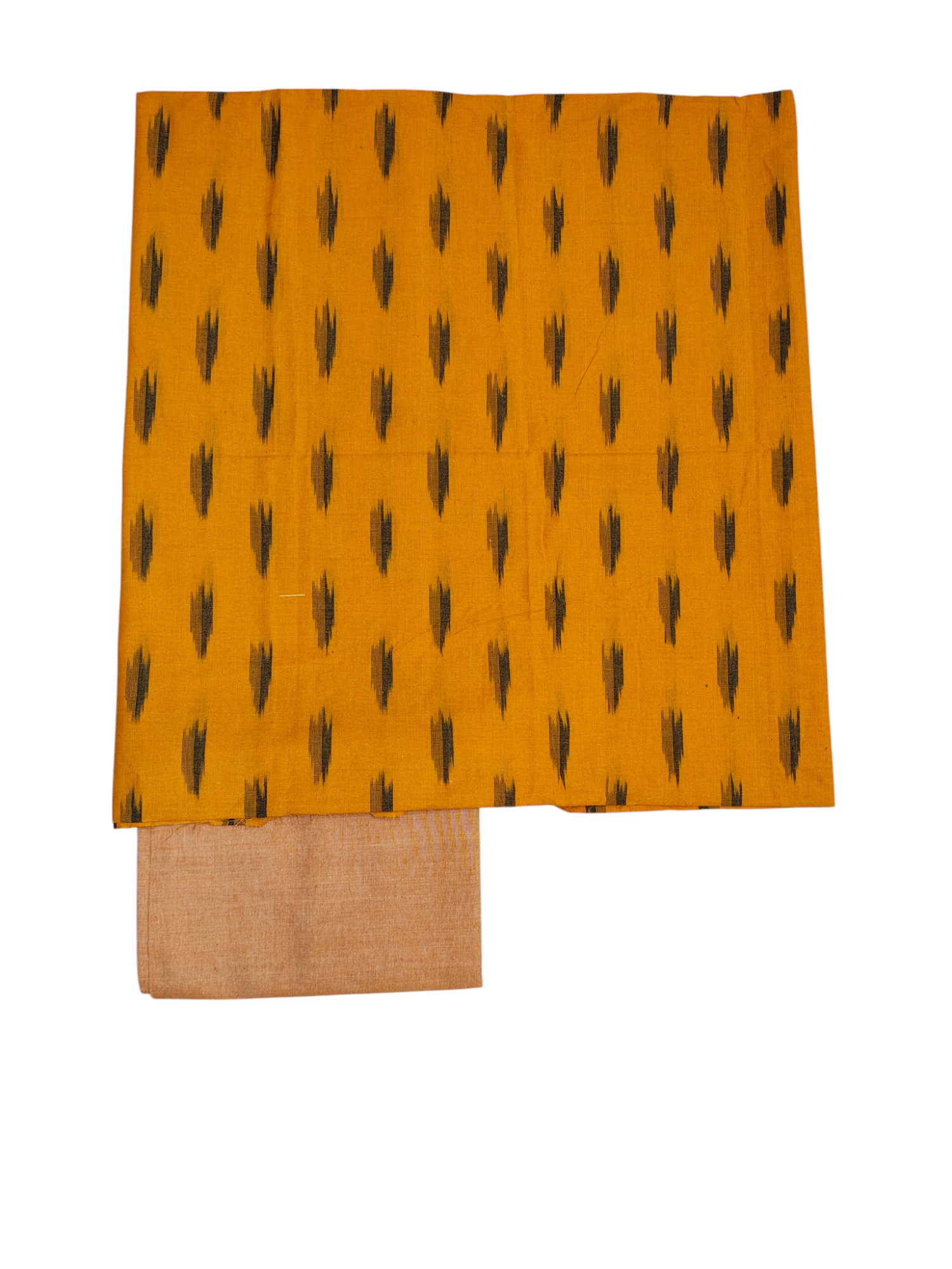 Yellow Pochampally Ikkat Cotton Unstitched Salwar Suit Set with Dupatta