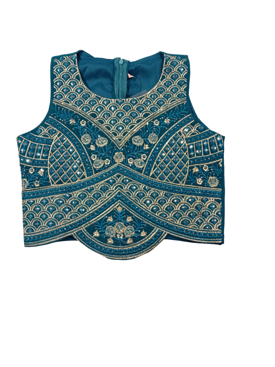 Girls 3-Piece Indo-Western Palazzo Set – Teal Blue D.22.FS105G B.8917
