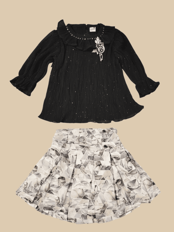 Elegant Partywear Girls' Top & Skirt Set D.8.1113 B.3693