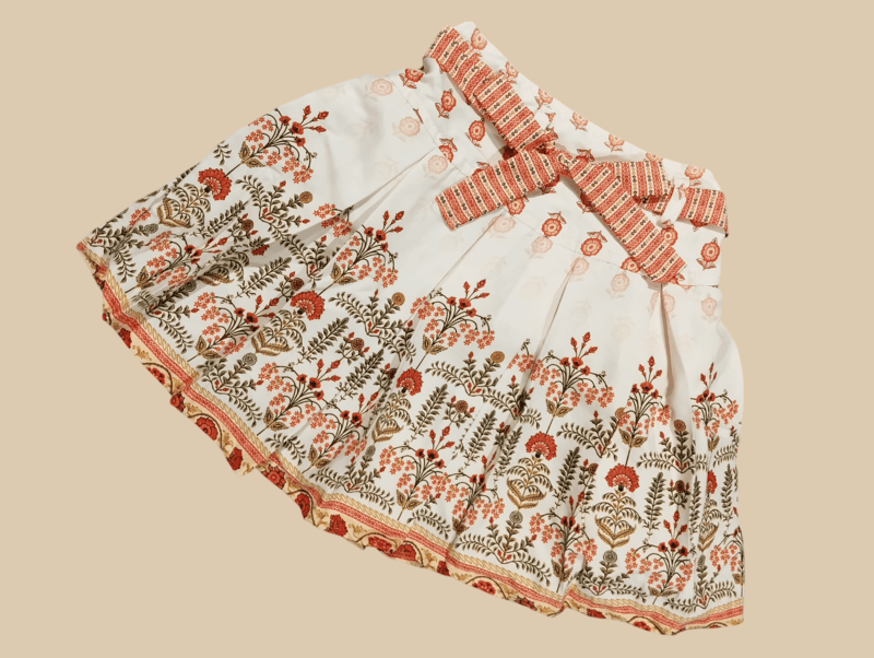 Ethnic Style Girls' Printed Top & Skirt Set D.11.1101 B.3709