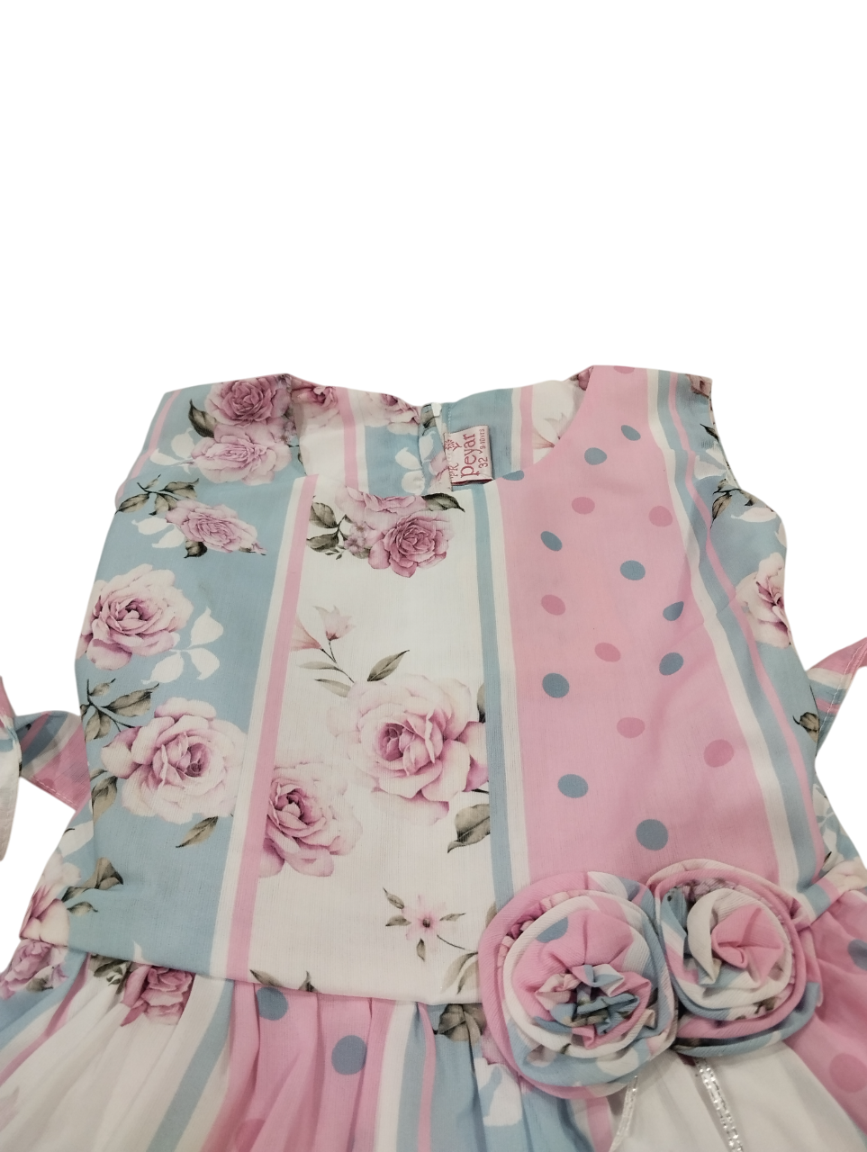 Pastel Floral & Polka Dot Layered Frock D.46.1163 B.1694 Pastel Floral & Polka Dot Layered Frock D.46.1163 B.1694