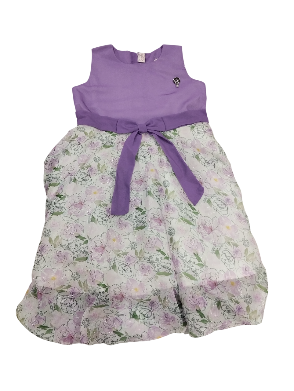 Lavender Floral Party Frock D.52.1378 B.1710 Lavender Floral Party Frock D.52.1378 B.1710