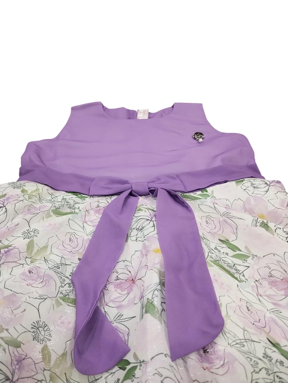 Lavender Floral Party Frock D.52.1378 B.1710 Lavender Floral Party Frock D.52.1378 B.1710