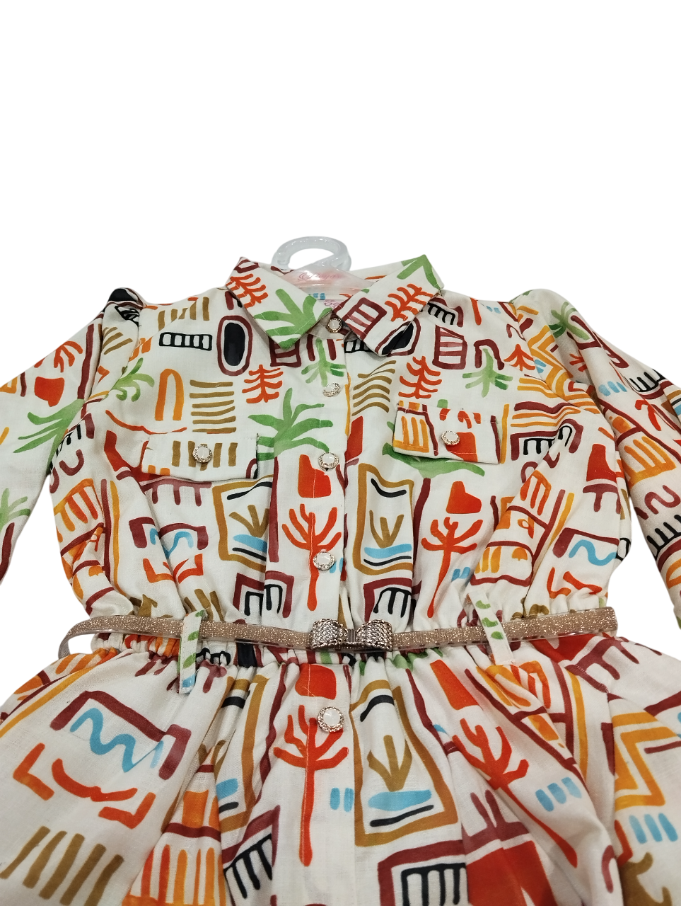 Full Sleeve Printed Cotton Frock D.40.1364 B.1676 Full Sleeve Printed Cotton Frock D.40.1364 B.1676