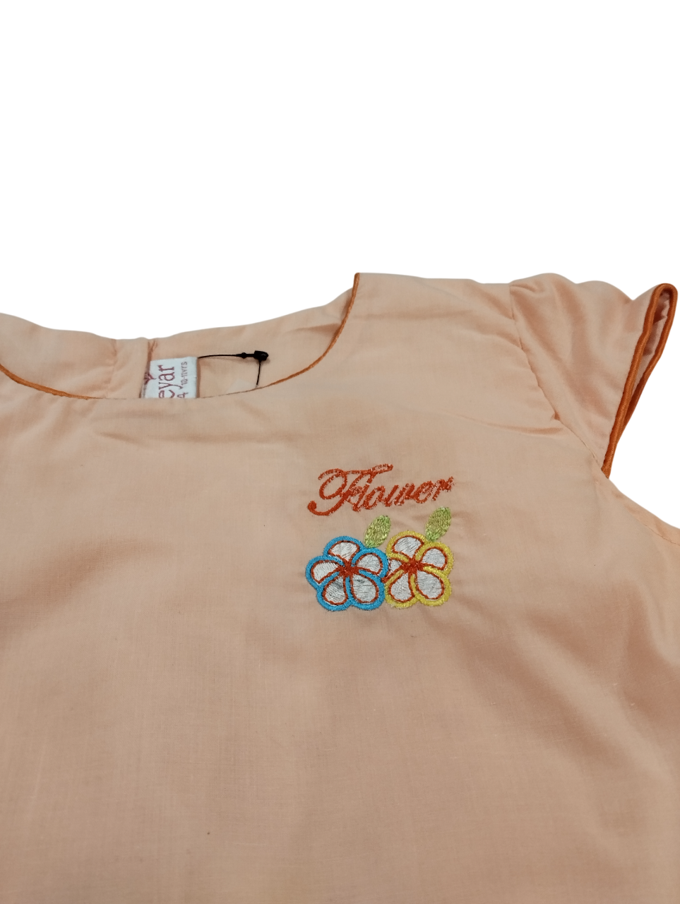 Peach Color Cotton Tiered Ruffle Dress for Girls D.25.1244C B.7902 Peach Color Cotton Tiered Ruffle Dress for Girls D.25.1244C B.7902