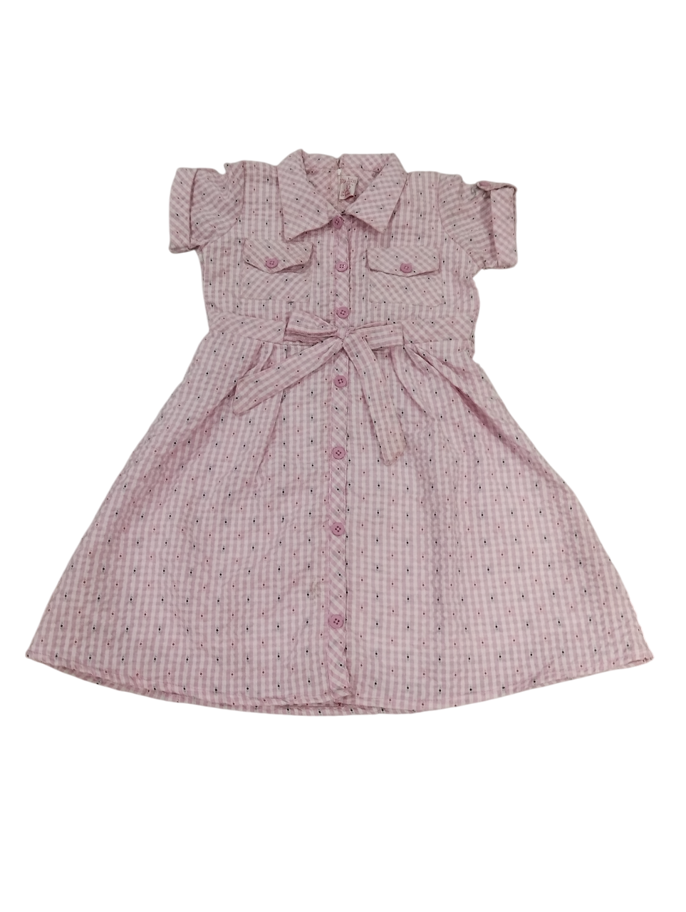 Girls' Cotton Frock / Shirt Dress D.6.1359 B.7824 Girls' Cotton Frock / Shirt Dress D.6.1359 B.7824