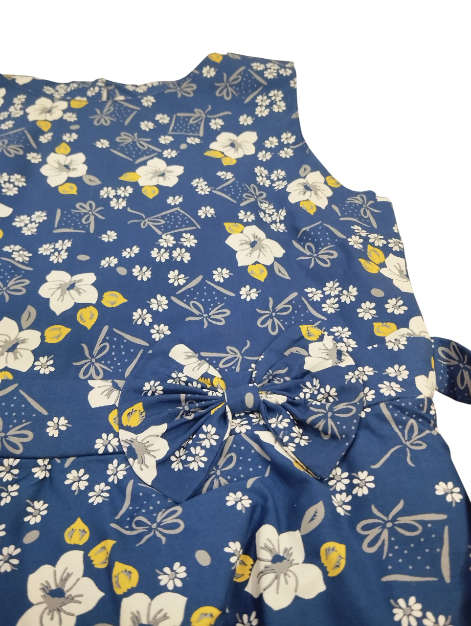 Girls’ Navy Blue Floral Printed Cotton Sleeveless Dress D.21.1241F B.7891 Girls’ Navy Blue Floral Printed Cotton Sleeveless Dress D.21.1241F B.7891
