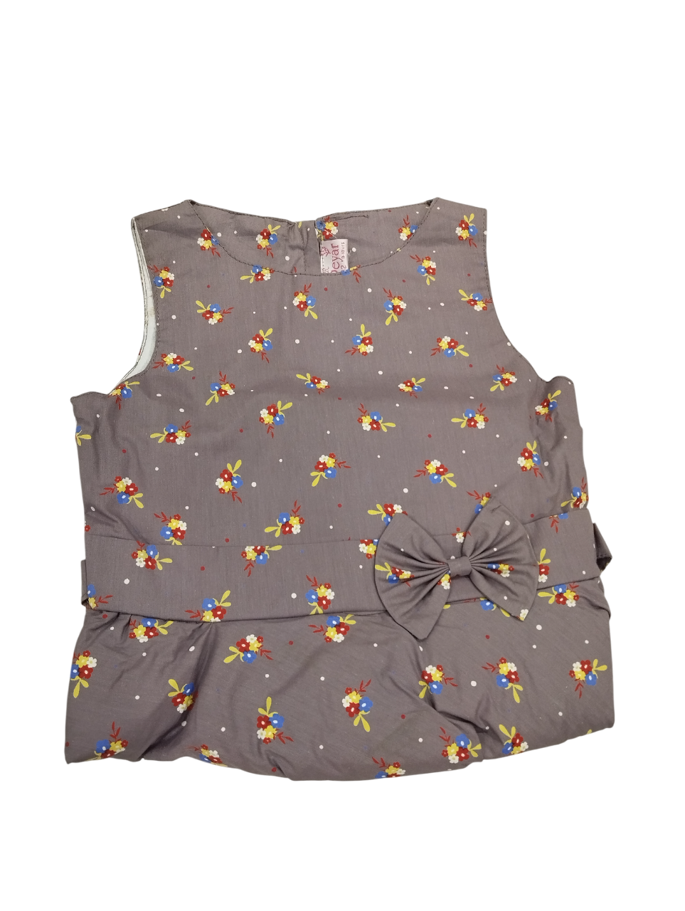 Girls’ Navy Blue Floral Printed Cotton Sleeveless Dress D.21.1241F B.7891