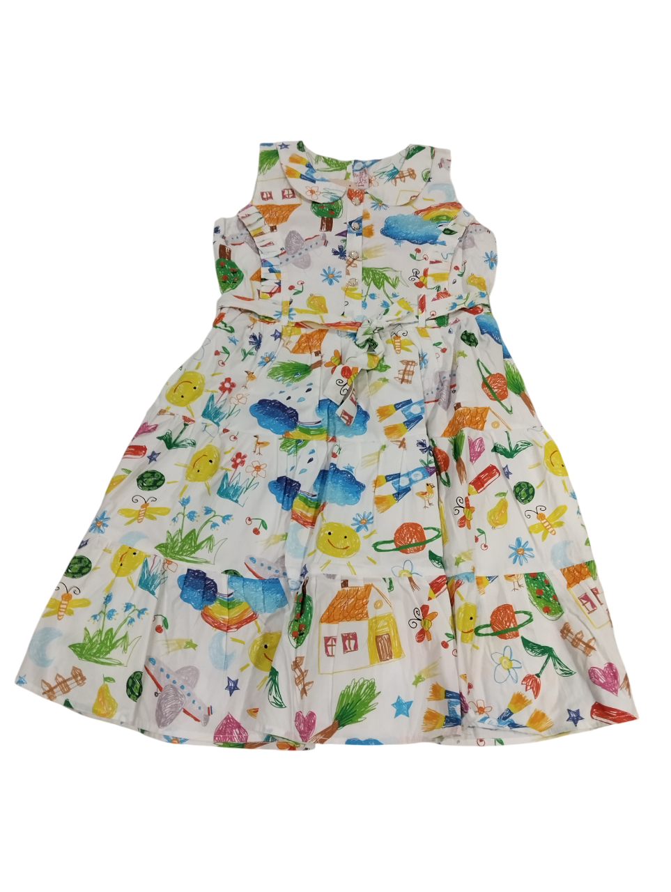 Girls' Sleeveless Cotton Frock D.18.1295 B.7880 Girls' Sleeveless Cotton Frock D.18.1295 B.7880