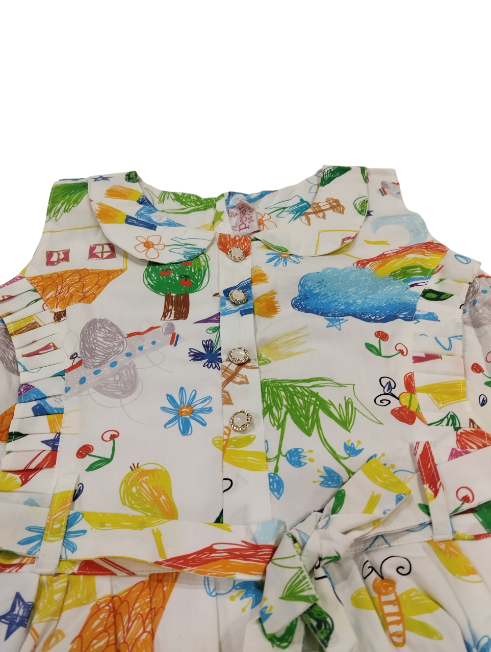 Girls' Sleeveless Cotton Frock D.18.1295 B.7880 Girls' Sleeveless Cotton Frock D.18.1295 B.7880