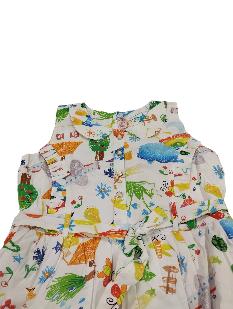Girls' Sleeveless Cotton Frock D.18.1295 B.7880 Girls' Sleeveless Cotton Frock D.18.1295 B.7880