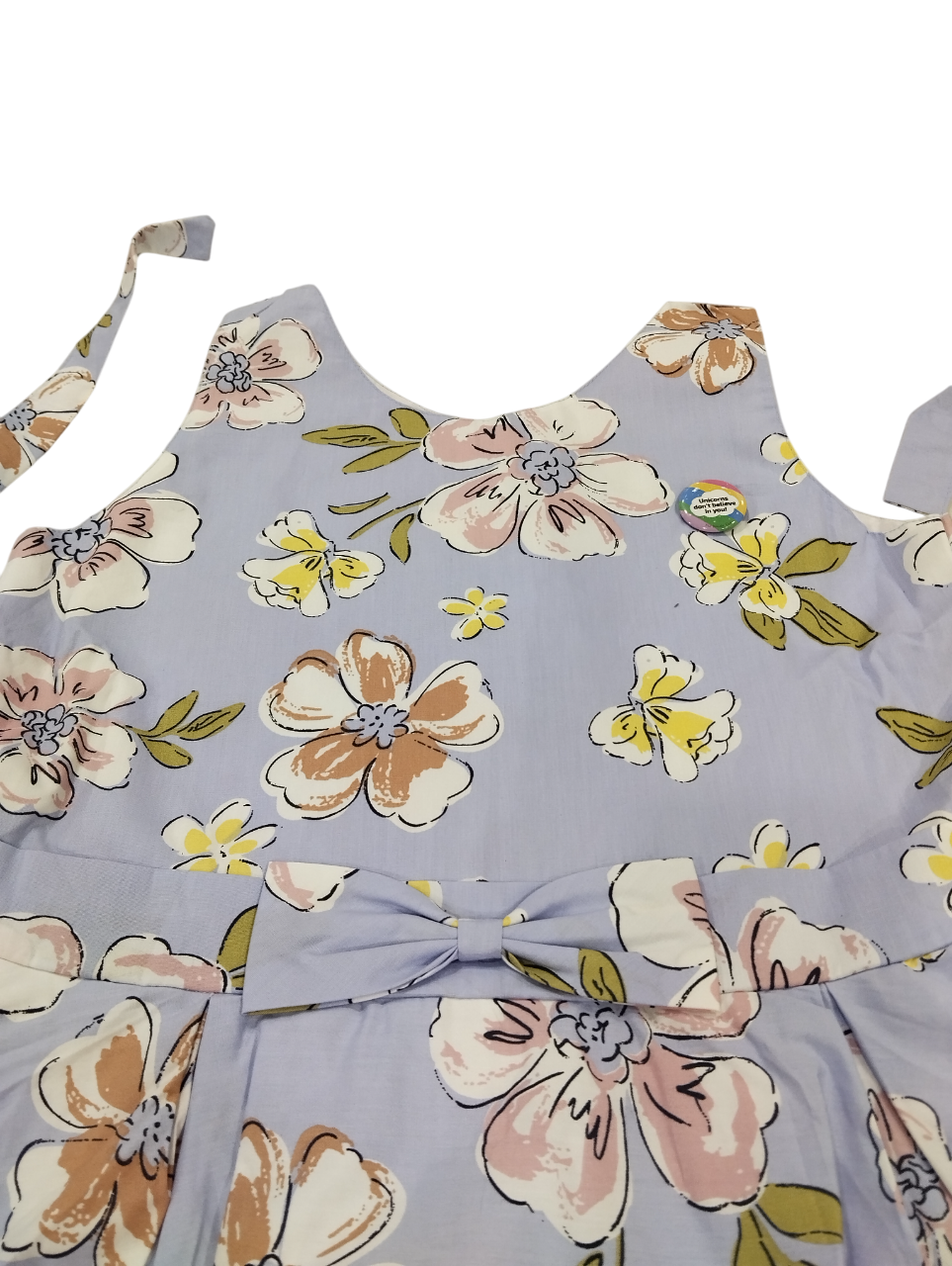 Lavender Floral A-Line Dress with Waist Tie D.20.1350E D.7888 Lavender Floral A-Line Dress with Waist Tie D.20.1350E D.7888